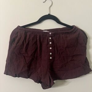 Zara amethyst colored elastic shorts with pockets, size small.